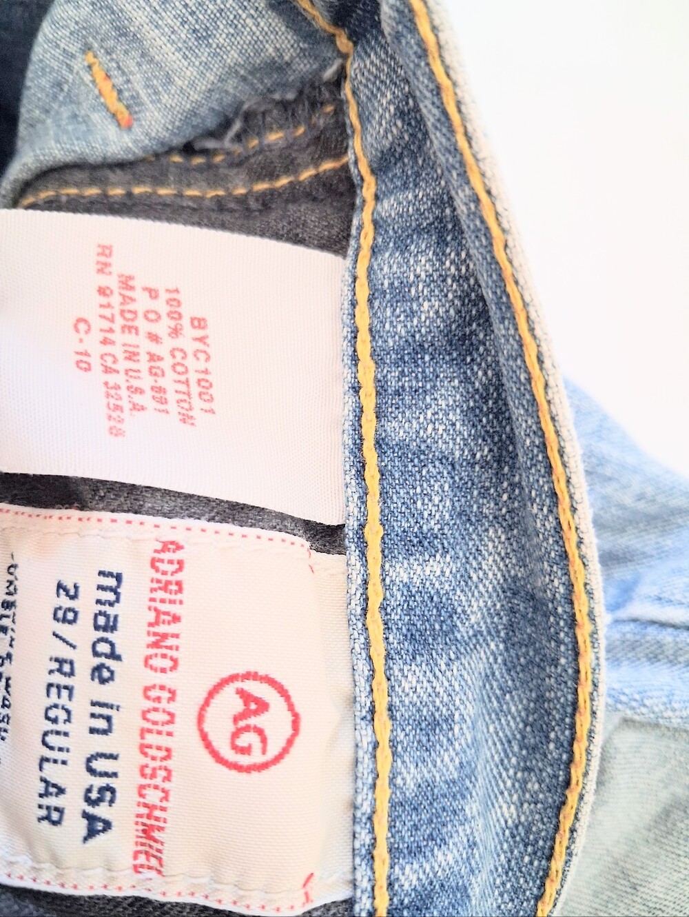 Rare Y2K Vintage AG Adriano Goldschmiel The Cupid Button Fly Light Denim Jeans - Picture 5 of 16